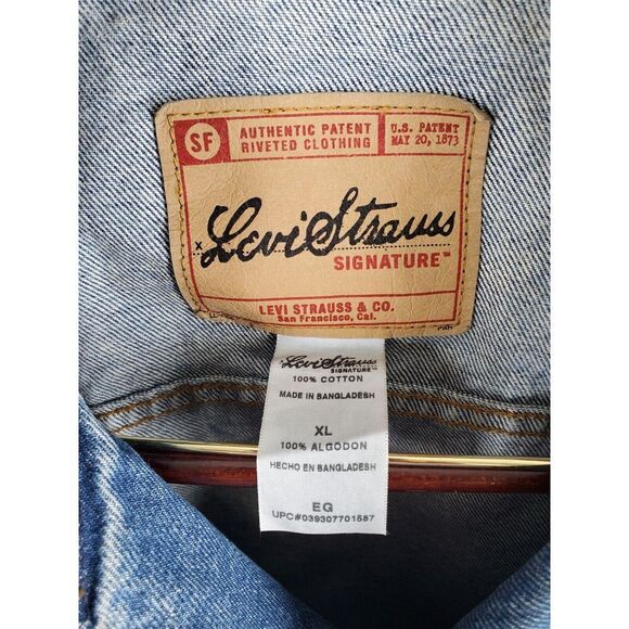 Vtg Y2K Levis Signature Trucker Type III Denim Jacket Mens XL Blue Western 10/04 - Picture 3 of 16